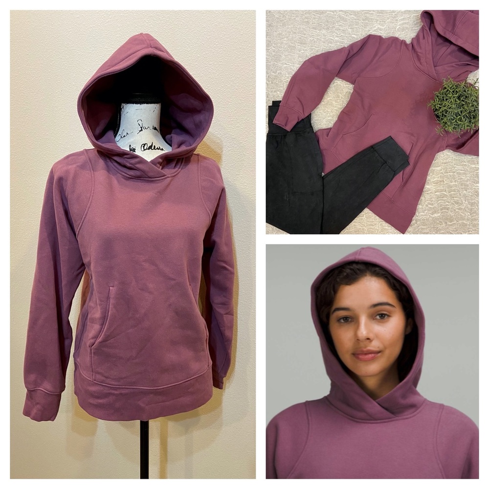 Lululemon Loungeful Hoodie Sweatshirt Vintage Plum Full Length soft Fleece sz 6